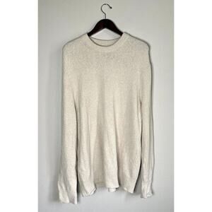 ALLSAINTS Men's ZANE Cream Long Sleeve Teddy Crew Neck Sweater Size Medium